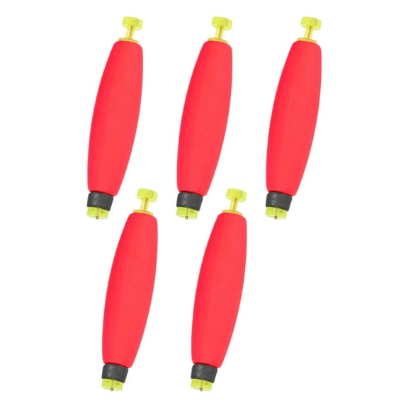 Uxcell 5-Pack Fishing Bobbers Floats, 3 Inch EVA Foam Weighted Bobbers Clip-on Floats Slip Corks Floaters Strong Buoys [Red]