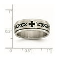 thumbnail image 2 of Stainless Steel Brushed Black Enamel Swirl Design Ring Size 9.5 8mm Wide , 2 of 2