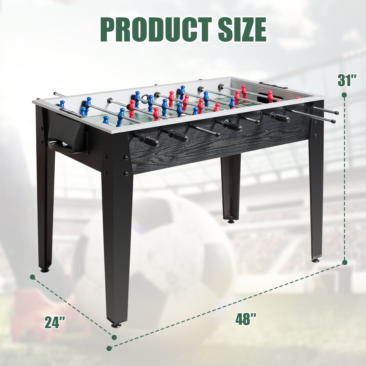 Infans 48 Competition Sized Wooden Soccer Football Table Adults Kids Home Recreation