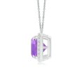 thumbnail image 2 of ANGARA Natural 1.35 ct Amethyst Beaded Halo Necklace in 925 Sterling Silver for Women (Size-7mm) | February Birthstone, Anniversary, Jewelry Gift for Women | Natural Amethyst Necklace, 2 of 8