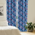 thumbnail image 2 of Ambesonne 4th of July Curtains, Patriot Motifs, Pair of 28"x84", Azure Blue Magenta, 2 of 5