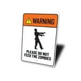 thumbnail image 4 of Warning: Please Do Not Feed The Zombies, Halloween Zombie Decorative Sign, Zombies Walking Zone Aluminum Sign - 4x18 inches, 4 of 4