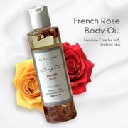 French Rose Body Oil by Olivia Care - Vegan & Natural - Hydrating & Moisturizing - Infused with VITAMIN E, K & Omega Fatty Acids - Refreshing Fragrance - Reduce Dry Skin, Properties - 4 OZ