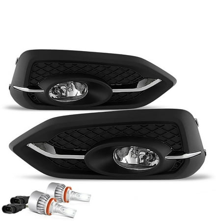 Passenger Seat Coupe VIPMOTOZ OE-Style Front Fog Light Driving Lamp Assembly w/ Bezel For 2014-2015 Honda Civic Coupe - Power Switch & Universal Wiring Included, Driver & Passenger Side ()