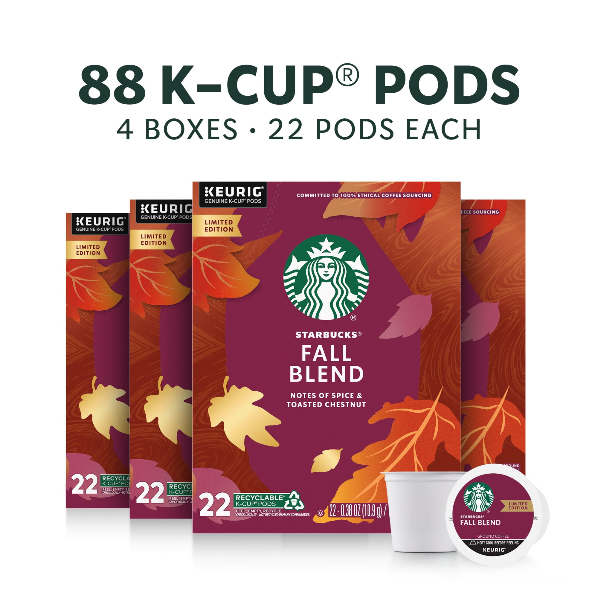 Starbucks Fall Blend, Medium Roast Coffee, Keurig K-Cup Coffee