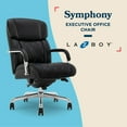 thumbnail image 2 of La-Z-Boy Symphony Executive Office Chair Bonded Leather Black and Chrome, 2 of 8
