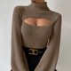 thumbnail image 2 of Suéter de mujer de cuello alto con diseño de suéter de especias sexy de Europa y Estados Unidos, 2 of 5