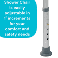 Essential Medical Supply Height Adjustable Molded Shower Chair with