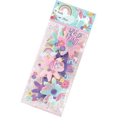 Unicorn Printed Plastic Favor Bag with Tags - 20pc