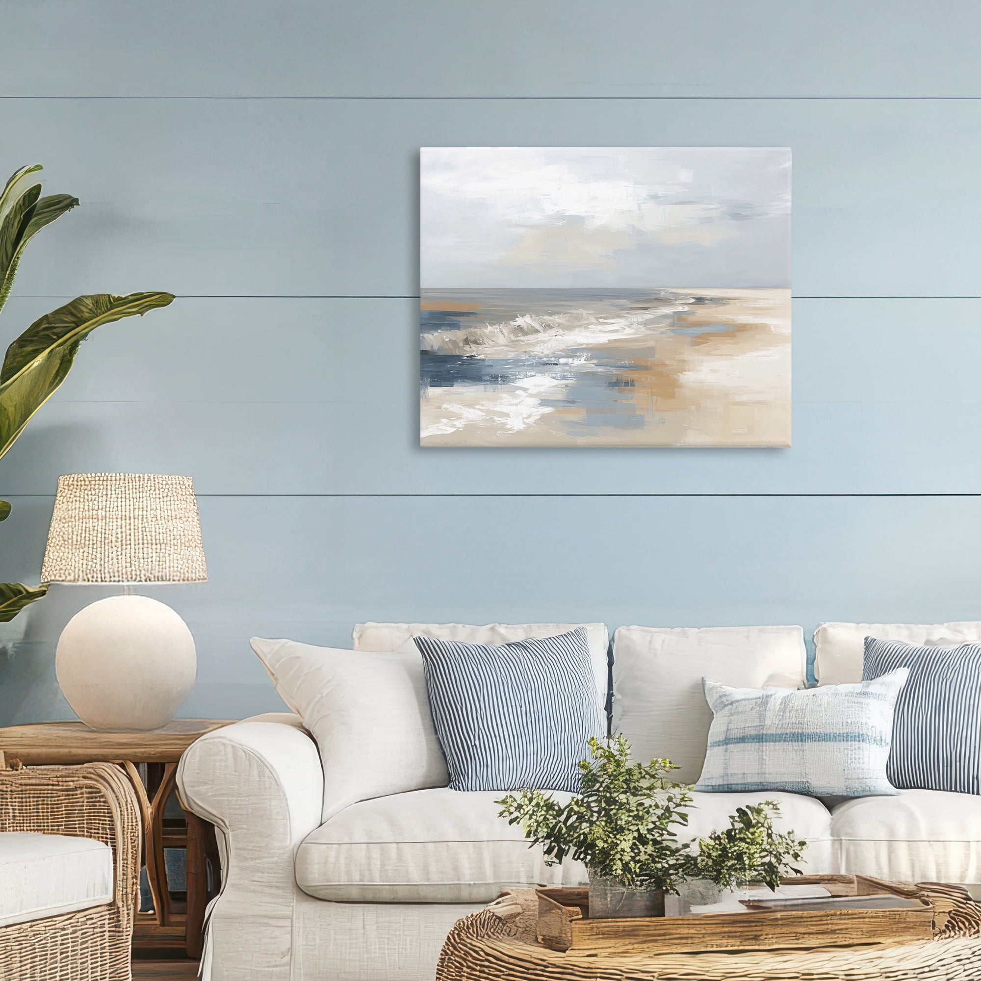 Stupell Industries Tranquil Beach in Neutrals Canvas Wall Art, design by Kim Curinga
