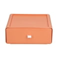 thumbnail image 2 of Caja de almacenamiento de gran capacidad, cajón de escritorio cuadrado a prueba de polvo con tira de silicona para accesorios de maquillaje, joyería, papelería, color naranja, 2 of 12