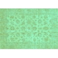 thumbnail image 1 of Ahgly Company Machine Washable Indoor Rectangle Oriental Turquoise Blue Traditional Area Rugs, 5' x 7', 1 of 4