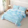 thumbnail image 3 of Manfei Mermaid Fish Tail Twin Quilt Set, Sea Princess Theme Twin Coverlet Set, Light Blue, 2 Pieces, 1 Bedspread and 1 Pillowcase, 3 of 7