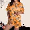 thumbnail image 2 of Halloween Pajamas Halloween Casual Soft Button Short Sleeve Pajamas for Women Set, 2 of 7