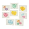 Glitter Conversation Heart Tattoos (6Dz) - Apparel Accessories - 72 Pieces