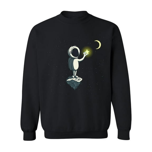 Astronaut Holding A Star Sweatshirt Men -Image by Shutterstock, Male 5X-Large
