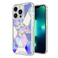 thumbnail image 2 of For Samsung Galaxy S24 5G Fashion Design Pattern Hybrid Ring Kickstand Bling Diamond Hard PC TPU Protective Phone Case Cover by Xpression - Purple Marble Rhombic, 2 of 9