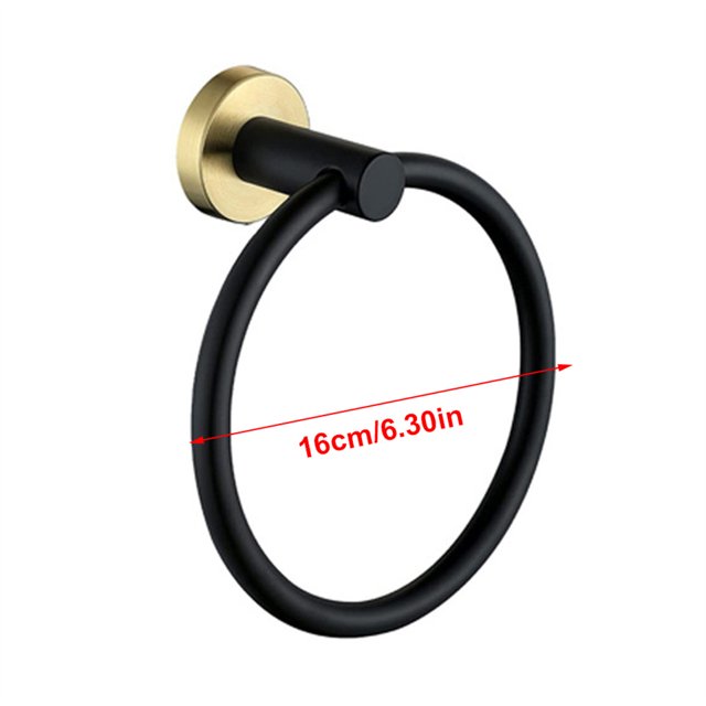 Towel Holder Stainless Steel Practical Fixing Rings Hanging Rack Exquisite Convenient Hanger Stand for Home Bathroom Kitchen Use Black gold