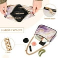 thumbnail image 4 of Womens Chain Shoulder Bag Purple Golden Marble Classic Tote Handbags Fashion Clutch Hobo Purse with Zipper for Travel Casual, 4 of 7