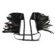 thumbnail image 2 of Chal de plumas artificiales, poncho de plumas negras, capa gótica de cuero sintético, arnés Estilo A, 2 of 9