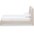 thumbnail image 3 of Bowery Hill Polyester Light Beige Platform Bed Rectangular Winged Headboard Queen 65.35" x 86.22" Unassembled, 3 of 7