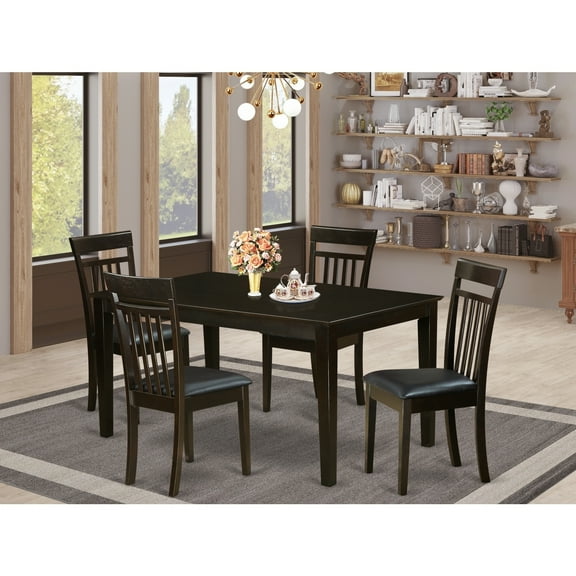 Mid-Century Dining Set - 5 Piece Table & Chairs - Modern Kitchen Set - Mahogany Finish - Elegant Design