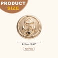 thumbnail image 2 of 20pack Metal Blazer Button, 11mm/0.43" Decorative Round Sewing Shank Buttons, Nautical Style Patterns for Men Women Suit Coat Jacket Uniform, Gold, 2 of 6