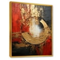 thumbnail image 2 of Designart "Fusion Spiral In Red And Gold II" Abstract Spirals Floater Framed Wall Art Living Room, 2 of 5
