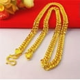 thumbnail image 4 of K-KED 4 Types 24K Yellow Gold Plated Flat Thick Sideway Cool Men's Chains Necklace, 4 of 9