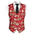 thumbnail image 5 of Yuyamidu Santa Claus Men's Formal Vest Set Slim Fit Waistcoat for Wedding Prom Party HO-HO-HO Mens Suit Vest Red Christmas Tuxedo Vests Size M, 5 of 7