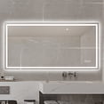 thumbnail image 2 of 48x24 Inch Wall Mount LED Bathroom Mirror Anti Fog 3 Color Temperature Dimmable Silver, 2 of 10