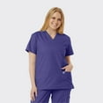 thumbnail image 1 of SPECTRUM UNIFORMS Scrub Tops Medical Unisex V-Neck Yoga Soft Fabric Medical Professionals Hospital and Lab Workwear Nurse Top Purple, 1 of 5