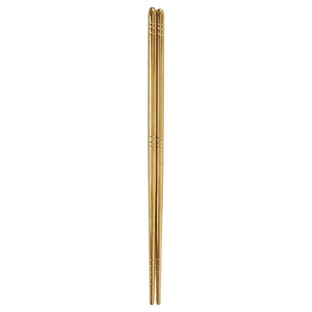 Palillos de sushi chinos largos de acero inoxidable de 22,5 cm, dorados, oro rosa y negros.