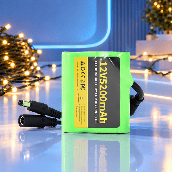 Rechargeable 12V 5200mAh Li-Ion Battery Pack with Charger & DC Plug Compatible with 12V Devices, RC Car, DIY Project, Bike Light, Electric Pianos, CCTV Camera, Toys, LED Light Strip