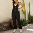 thumbnail image 4 of Babysbule Long Pants for Women Ladies Summer European And American Sling Pocket Casual Jumpsuit, 4 of 7
