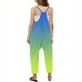 thumbnail image 4 of RXIRUCGD Girls Casual Jumpsuits Gradient Print Sleeveless Summer Rompers Long Pants With Pockets For 5-14 Years( Green, Size:5 Years ), 4 of 6