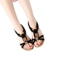 thumbnail image 3 of MKLEKYY Sandalias de Mujer de Playa, Sandalias Bohemias Planas Con Boca de Pez de Verano para Mujer, Sandalias Romanas Tejidas Con Cuentas, 3 of 5