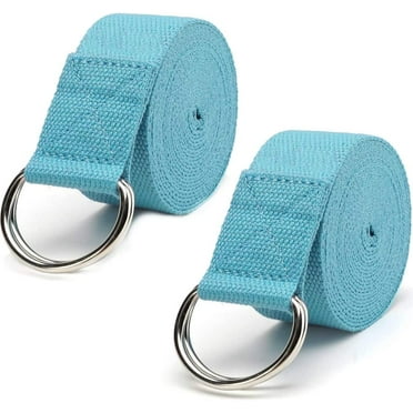 Metal D Ring Pilates Flexibility Strap PATIKIL Yoga Strap For Stretching - 8ft Cotton Yoga Belt With Metal D-Ring Buckle Cotton Stretching Belt Yoga Straps For Stretching