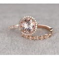 thumbnail image 5 of 2.25 Carat 6mm Round Cut Morganite Bridal Set with Diamond Moissanites Halo Style with 18k Gold Plating, 5 of 5