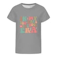 thumbnail image 3 of XEGLSBU Girls Shirts Size 12 Short Sleeve Girls Graphic Print Short Sleeve Tee for School Casual Top for Kids and Toddlers Grey Size 8-9 Years, 3 of 4