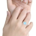 thumbnail image 5 of Solitaire Oval Light Blue Lab Opal Ring 925 Sterling Silver Size 9, 5 of 6