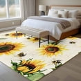 thumbnail image 4 of 5'x8' Area Rugs, Yellow Sunflowers Bees Indoor Outdoor Area Rug for Living Room Bedroom, Summer Country Floral Rustic Washable Bathroom Rugs Kitchen Floor Carpet Mats Home Decor Aesthetic, 4 of 8
