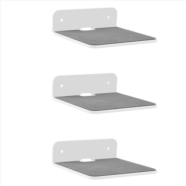 3X Wall Mounted Holder Multifunctional Portable Speaker Wall Shelf for Webcam Cell Phones Router Speaker White
