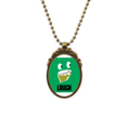 thumbnail image 1 of Malos dientes de residuos verdes de risa Collar Retro Elíptico Colgante Achinado Unbranded M, 1 of 3