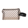 thumbnail image 1 of 1 Pc Bolsa de Maquillaje de Patrón de Corazón de Malla para Vacaciones Beige, 1 of 5