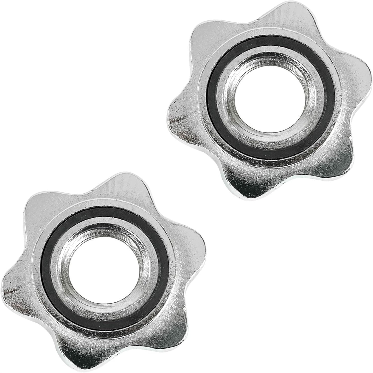 60 Inch Threaded Chrome Barbell Bar, 1 Inch Barbell Diameter with Ring Collars - STBB-60