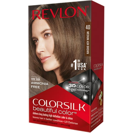 6 Pack - Revlon ColorSilk Hair Color, 40 Medium Ash Brown 1