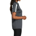 thumbnail image 4 of Mafoose Women's Silk Touch Performance Colorblock Stripe Polo Steel Grey/ White Small, 4 of 5