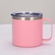 thumbnail image 4 of Bewildely Taza portátil de acero inoxidable con tapa de asa, Camper, taza para beber leche aislada al vacío, botella para acampar, hogar, coche al aire Mostrada Rosado Bewildely HA010518-06B, 4 of 6