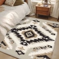 thumbnail image 5 of 2.7x5 Washable Area Rug, Retro Pattern Non-Slip Rectangle Rug for Bedroom Bedside, Ethnic Style Brown Black Weaving Art Indoor Floor Mat for Home Decor, 5 of 9